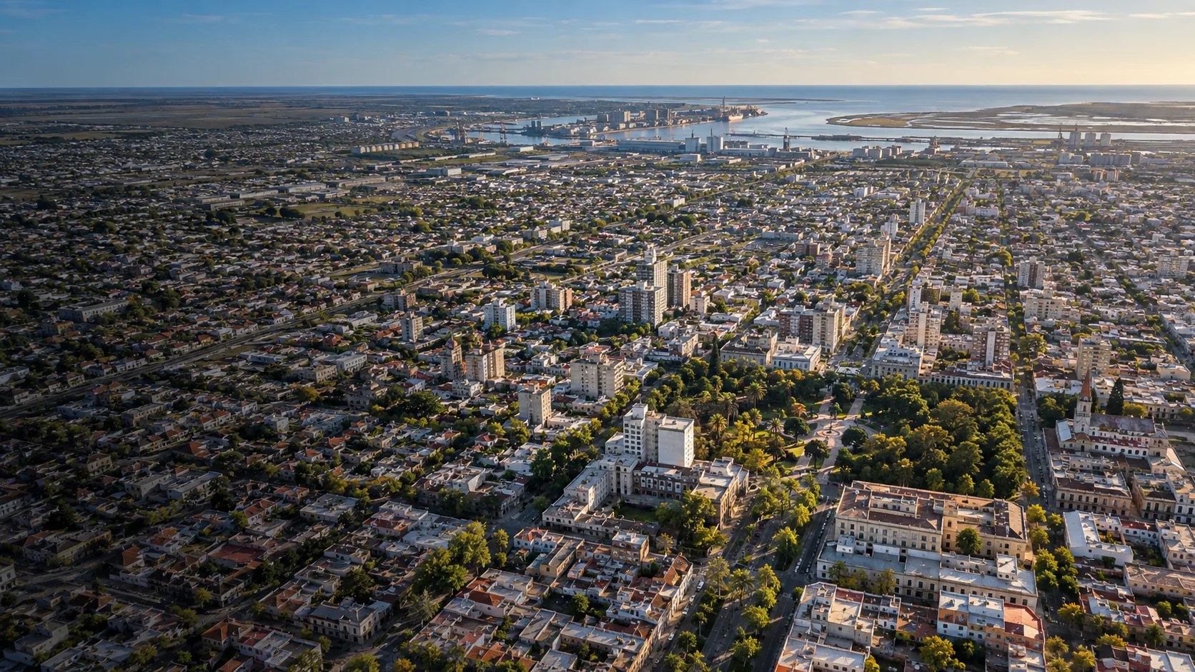 Vista aérea de Bahía Blanca